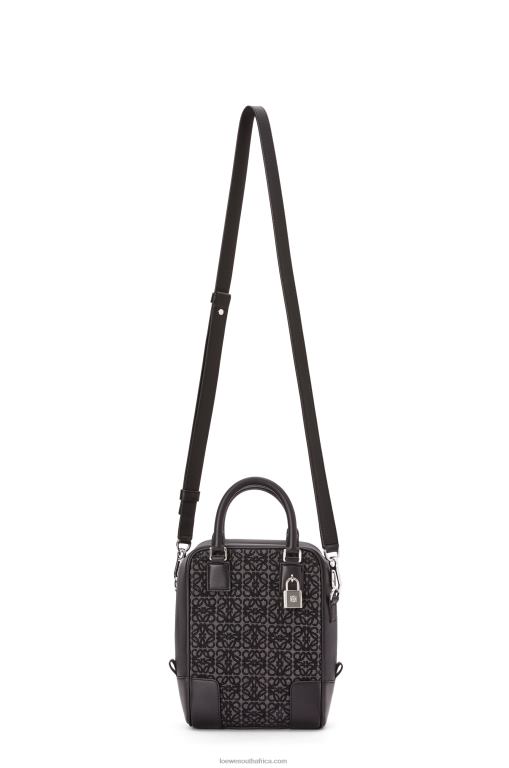 Loewe Men Amazona 15 in Anagram jacquard and calfskin 206XF147 Anthracite/Black - Image 6