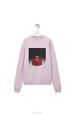 Loewe Men Ceramic print sweatshirt in cotton 206XF815 Lilac - Image 4