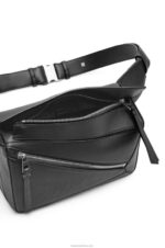 Loewe Men Small Puzzle bumbag in diamond calfskin 206XF566 Black - Image 6