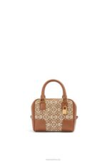 Loewe Women Amazona 16 Square bag in Anagram jacquard and calfskin 206XF163 Tan/Pecan