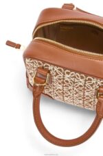 Loewe Women Amazona 16 Square bag in Anagram jacquard and calfskin 206XF163 Tan/Pecan - Image 7