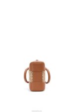 Loewe Women Amazona 16 Square bag in Anagram jacquard and calfskin 206XF163 Tan/Pecan - Image 8