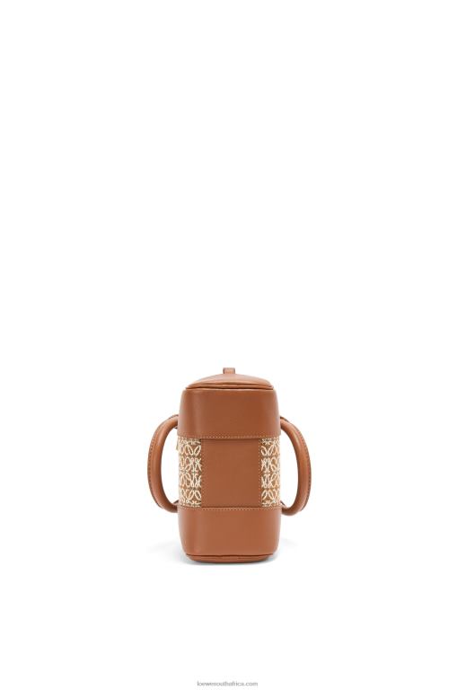 Loewe Women Amazona 16 Square bag in Anagram jacquard and calfskin 206XF163 Tan/Pecan - Image 8