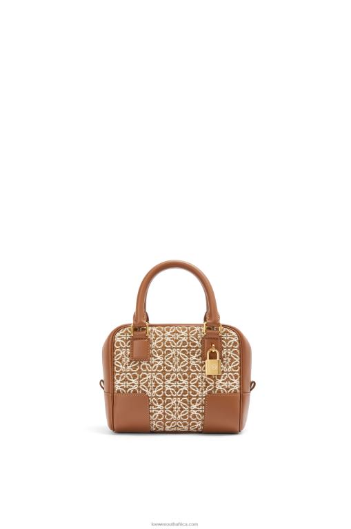 loewe_women_amazona_16_square_bag_in_anagram_jacquard_and_calfskin_206xf163_tan_pecan.jpg Loewe Women Amazona 16 Square bag in Anagram jacquard and calfskin 206XF163 Tan/Pecan - Image 1