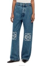 Loewe Women Anagram baggy jeans in denim 206XF1174 Jeans Blue - Image 6