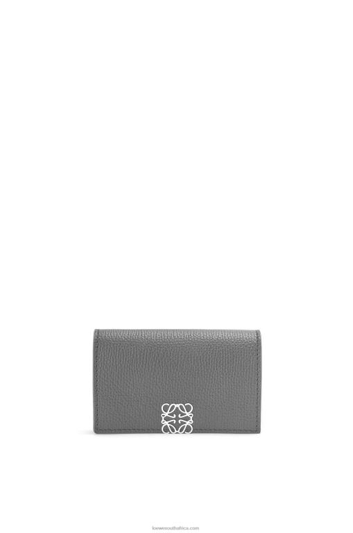 loewe_women_anagram_business_cardholder_in_pebble_grain_calfskin_206xf1374_asphalt_grey.jpg Loewe Women Anagram business cardholder in pebble grain calfskin 206XF1374 Asphalt Grey - Image 1