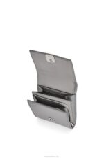 Loewe Women Anagram compact flap wallet in pebble grain calfskin 206XF1207 Pearl Grey - Image 2