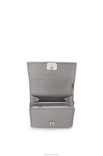 Loewe Women Anagram compact flap wallet in pebble grain calfskin 206XF1207 Pearl Grey - Image 4