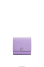 Loewe Women Anagram compact flap wallet in pebble grain calfskin 206XF1236 Light Mauve