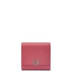 Loewe Women Anagram compact flap wallet in pebble grain calfskin 206XF1239 Plumrose