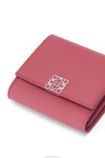 Loewe Women Anagram compact flap wallet in pebble grain calfskin 206XF1239 Plumrose - Image 6