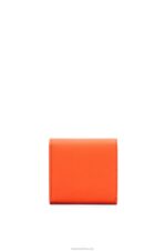 Loewe Women Anagram compact flap wallet in pebble grain calfskin 206XF1294 Orange - Image 3