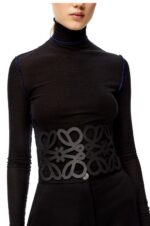 Loewe Women Anagram cut out belt in calfskin 206XF1157 Black - Image 4