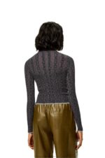 Loewe Women Anagram devore sweater in viscose 206XF1016 Black - Image 3