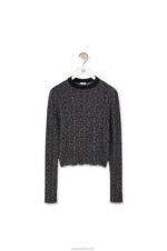 Loewe Women Anagram devore sweater in viscose 206XF1016 Black - Image 5