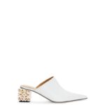 Loewe Women Anagram heel mule in calfskin 206XF765 White