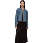 Loewe Women Anagram jacket in denim 206XF1189 Mid Blue Denim