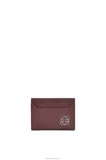 Loewe Women Anagram plain cardholder in pebble grain calfskin 206XF1358 Burgundy