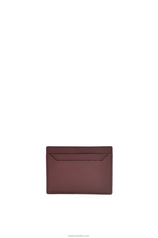 Loewe Women Anagram plain cardholder in pebble grain calfskin 206XF1358 Burgundy - Image 3
