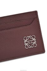 Loewe Women Anagram plain cardholder in pebble grain calfskin 206XF1358 Burgundy - Image 4