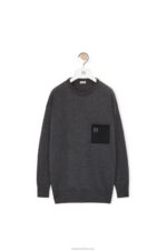 Loewe Women Anagram pocket sweater in wool 206XF991 Dark Grey - Image 5