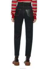 Loewe Women Anagram pocket tapered jeans in denim 206XF1198 Black - Image 3