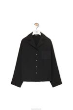 Loewe Women Anagram pyjama blouse in silk 206XF912 Black - Image 5