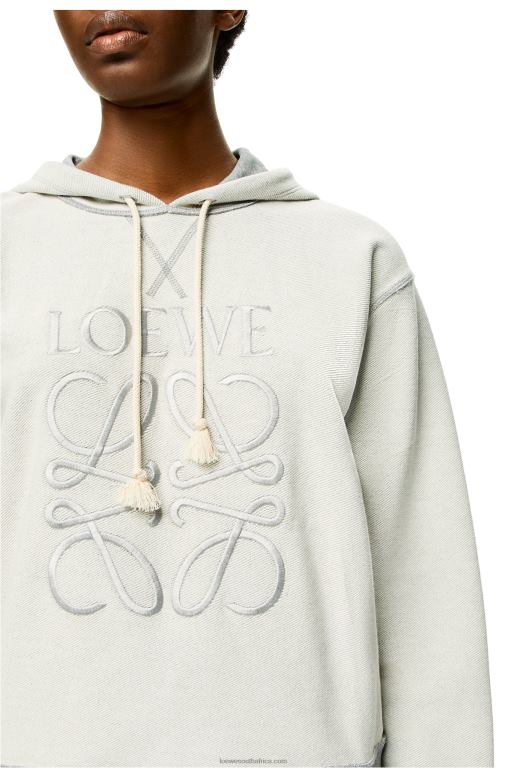 Loewe Women Anagram regular fit hoodie in cotton 206XF824 Grey Melange - Image 4