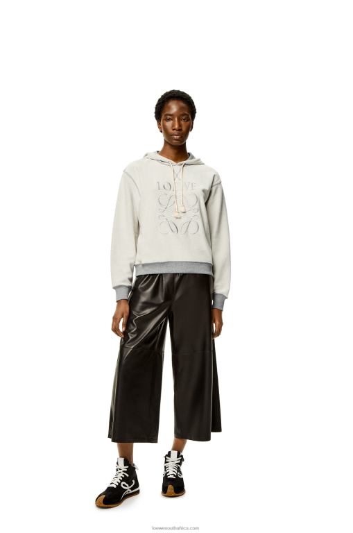 loewe_women_anagram_regular_fit_hoodie_in_cotton_206xf824_grey_melange.jpg Loewe Women Anagram regular fit hoodie in cotton 206XF824 Grey Melange - Image 1