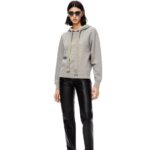 Loewe Women Anagram regular fit hoodie in cotton 206XF826 Grey Melange