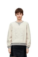 Loewe Women Anagram regular fit sweatshirt in cotton 206XF825 Grey Melange - Image 2
