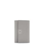Loewe Women Anagram small vertical wallet in pebble grain calfskin 206XF1208 Pearl Grey