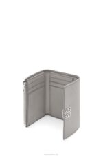 Loewe Women Anagram small vertical wallet in pebble grain calfskin 206XF1208 Pearl Grey - Image 3