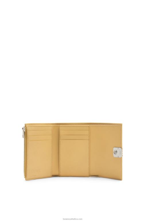 Loewe Women Anagram small vertical wallet in pebble grain calfskin 206XF1264 Dark Butter - Image 2