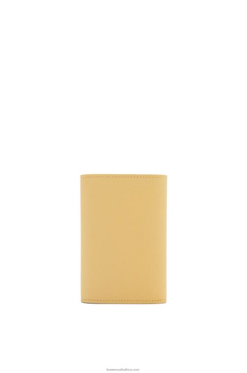 Loewe Women Anagram small vertical wallet in pebble grain calfskin 206XF1264 Dark Butter - Image 4