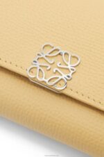 Loewe Women Anagram small vertical wallet in pebble grain calfskin 206XF1264 Dark Butter - Image 5