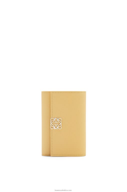 Loewe Women Anagram small vertical wallet in pebble grain calfskin 206XF1264 Dark Butter - Image 1