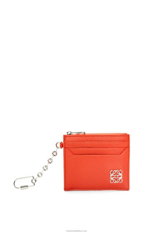 loewe_women_anagram_square_key_cardholder_in_pebble_grain_calfskin_206xf1324_sunrise_orange.jpg Loewe Women Anagram square key cardholder in pebble grain calfskin 206XF1324 Sunrise Orange - Image 1