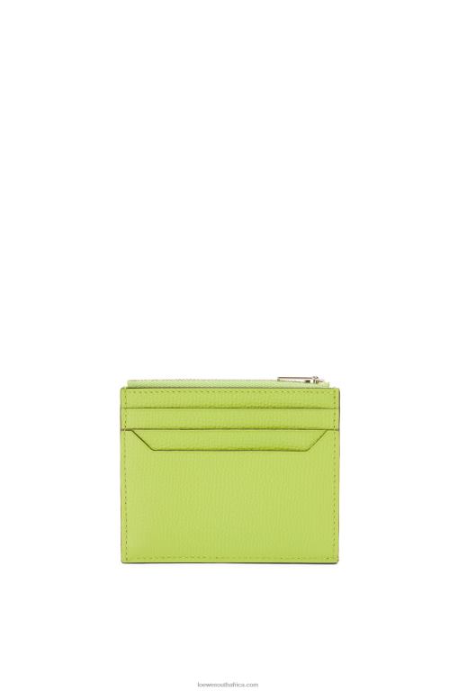 Loewe Women Anagram square zip cardholder in pebble grain calfskin 206XF1410 Green Bean - Image 2