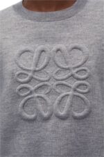 Loewe Women Anagram sweater in wool 206XF1005 Light Grey - Image 4