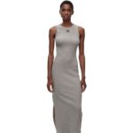 Loewe Women Anagram tank dress in cotton 206XF1090 Grey Melange