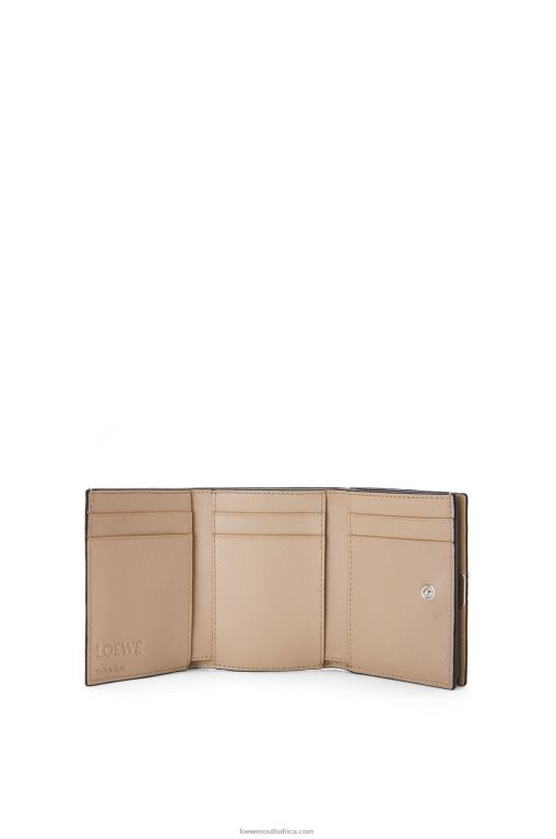 Loewe Women Anagram trifold wallet in pebble grain calfskin 206XF1214 Sand - Image 2