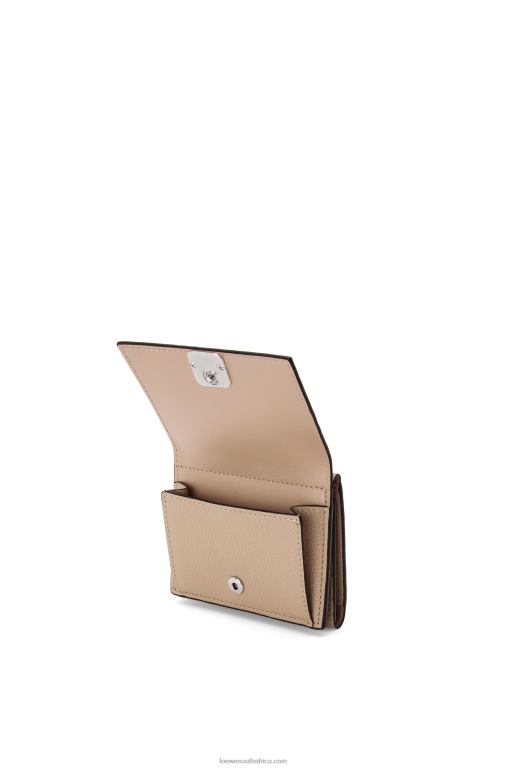 Loewe Women Anagram trifold wallet in pebble grain calfskin 206XF1214 Sand - Image 3