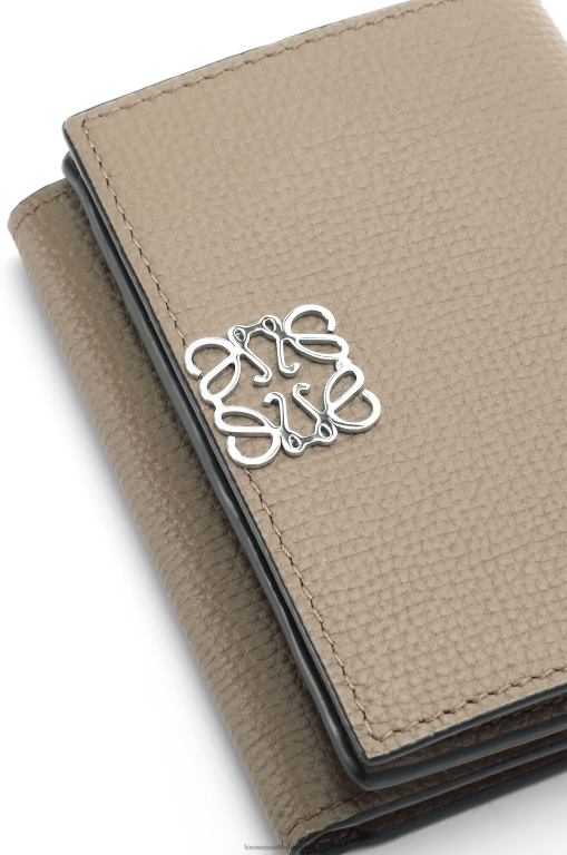 Loewe Women Anagram trifold wallet in pebble grain calfskin 206XF1214 Sand - Image 6