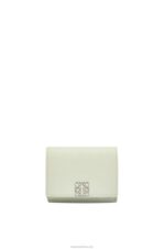 Loewe Women Anagram trifold wallet in pebble grain calfskin 206XF1232 Light Celadon