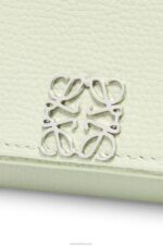 Loewe Women Anagram trifold wallet in pebble grain calfskin 206XF1232 Light Celadon - Image 6