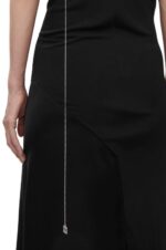 Loewe Women Asymmetric dress in satin and crepe 206XF1098 Black - Image 3