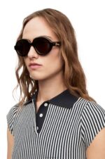 Loewe Women Aviator sunglasses in acetate 206XF1485 Black - Image 2