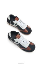 Loewe Women Ballet Runner in nylon and calfskin 206XF667 Black/White - Image 3