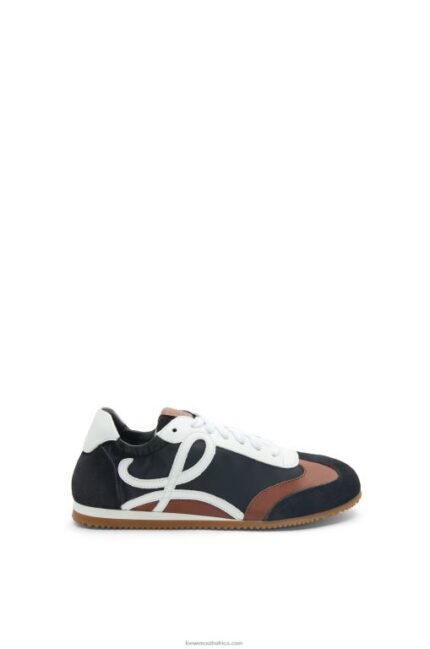 Loewe Women Ballet Runner in nylon and calfskin 206XF667 Black/White